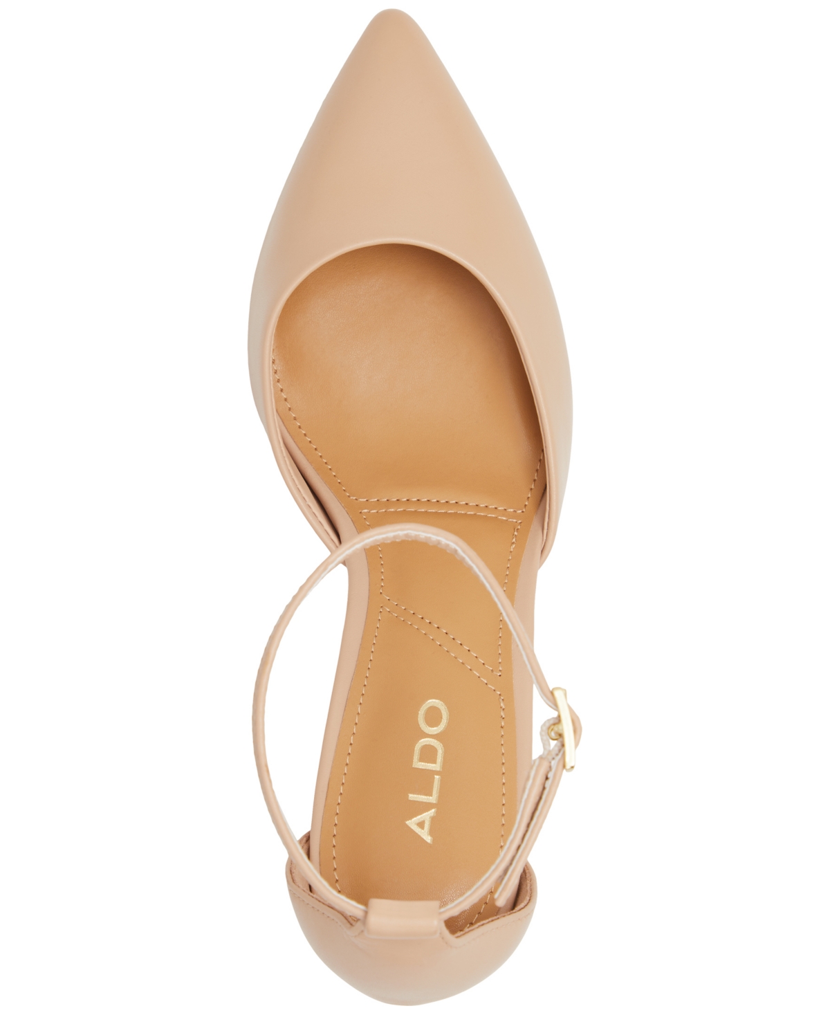 Shop Aldo Women's Jan Pointed Toe Ankle-strap Block-heel Sandals In Silver Mirror
