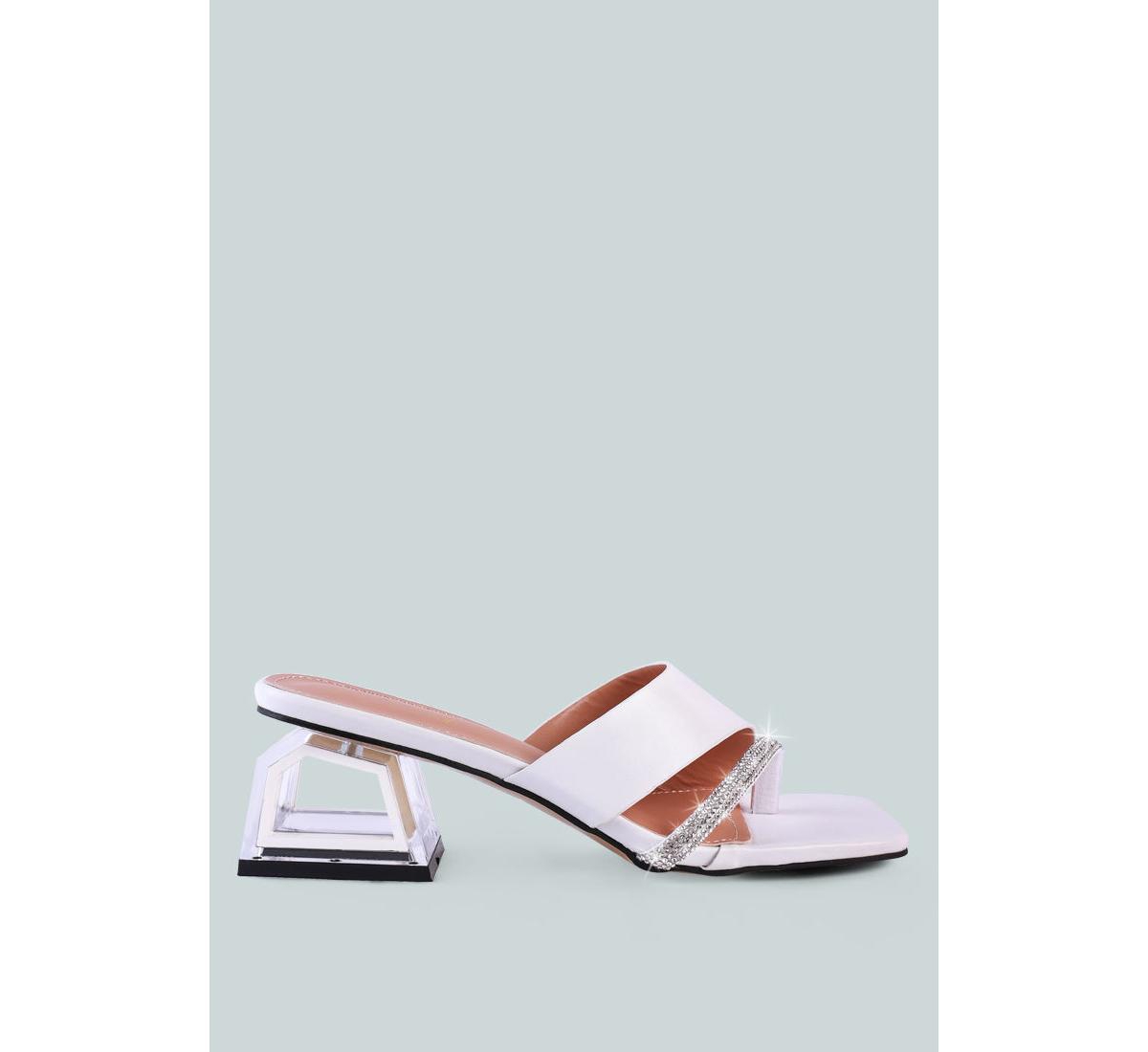 golfy rhinestone embellished strap fantasy heel sandals - Red
