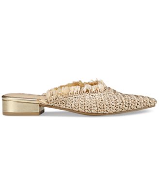 Women's Reeta Fringe Raffia Flat Mules