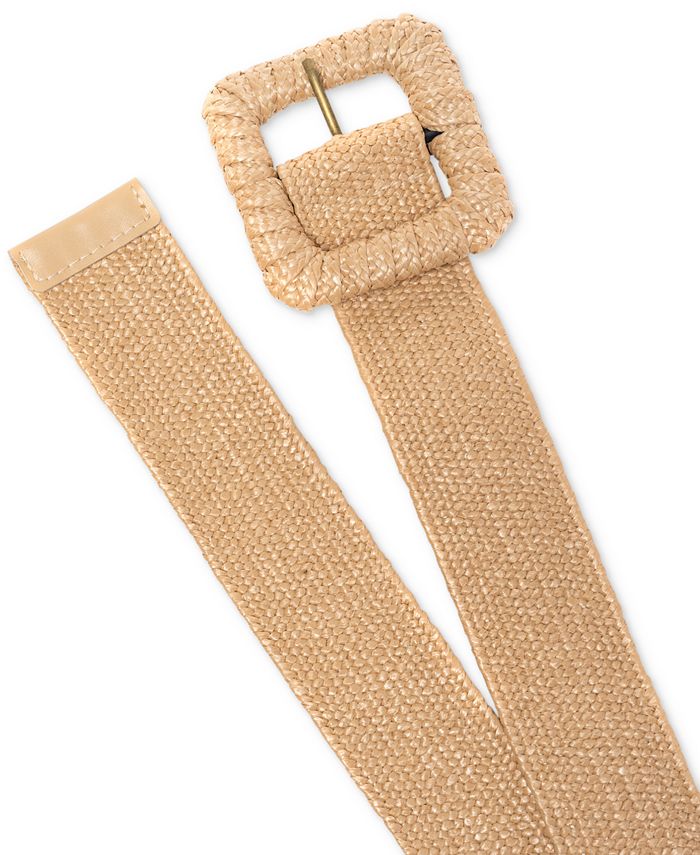 Style & Co Women's Stretch Straw Wrapped-Buckle Belt, Created for Macy ...