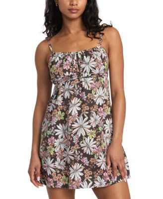 RVCA - Juniors' Hillside Poplin Sleeveless Mini Dress