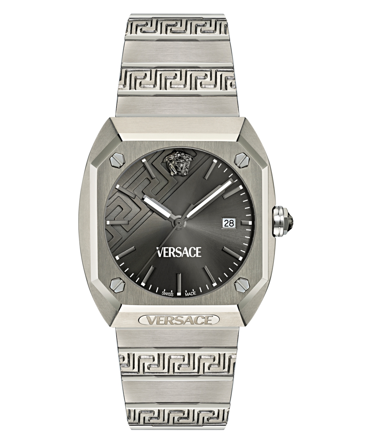 Shop Versace Men's Swiss Gray Titanium Bracelet Watch 44mm