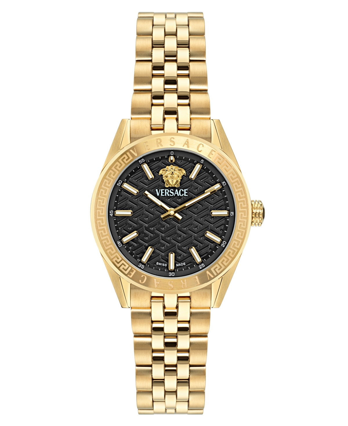 Shop Versace Women's Swiss Gold Ion Plated Stainless Steel Bracelet Watch 36mm