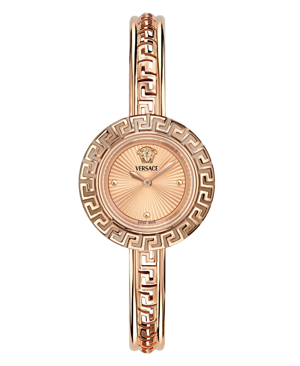 Versace Women's Swiss Rose Gold Ion Plated Stainless Steel Bangle Bracelet Watch 28mm In Rosegold