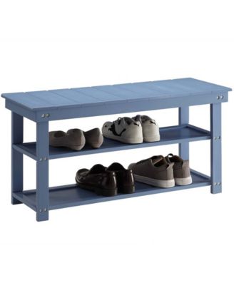 35.5" MDF Oxford Utility Mudroom Bench with Shelves