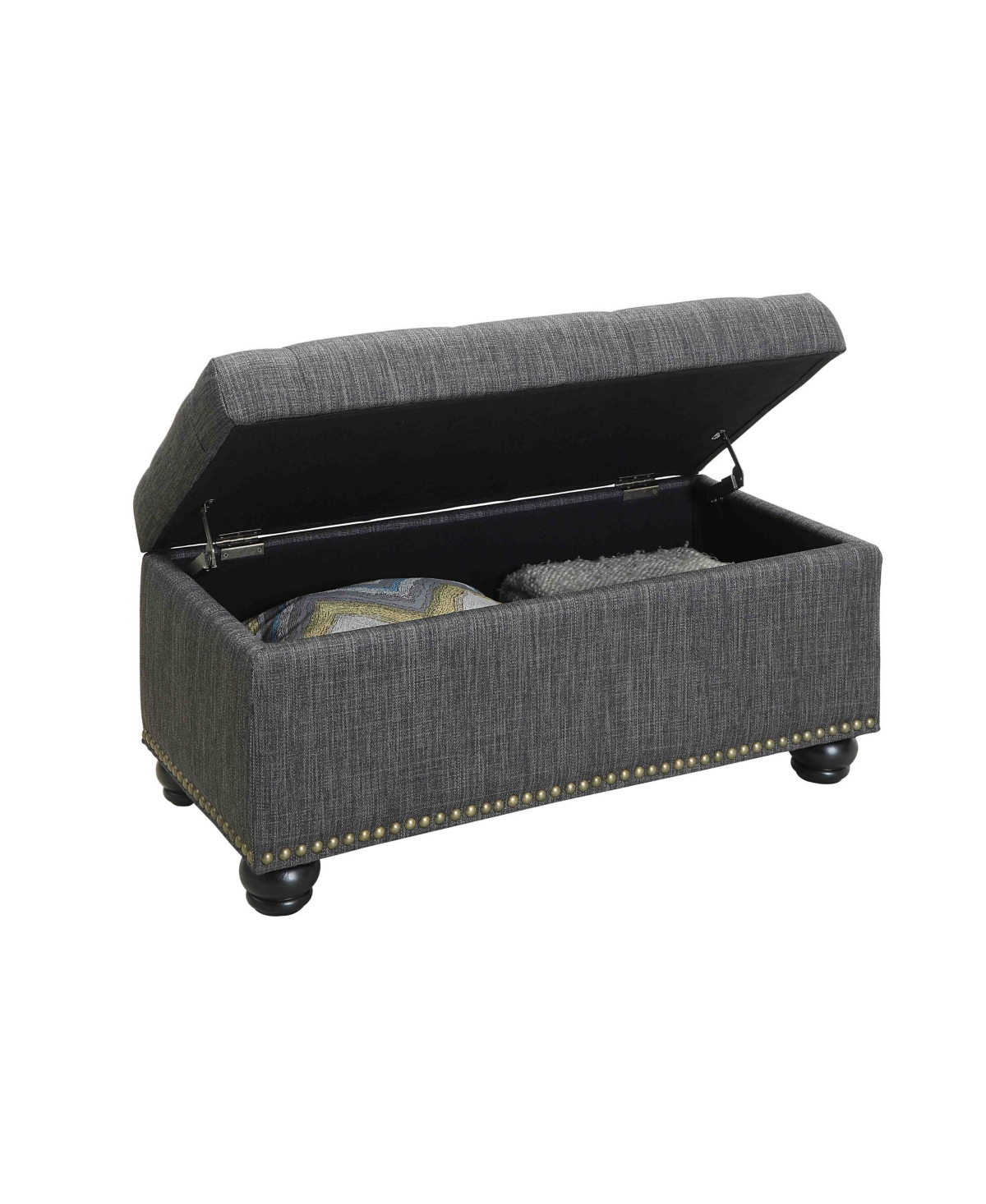 Convenience Concepts Faux Linen 7th Avenue Storage Ottoman