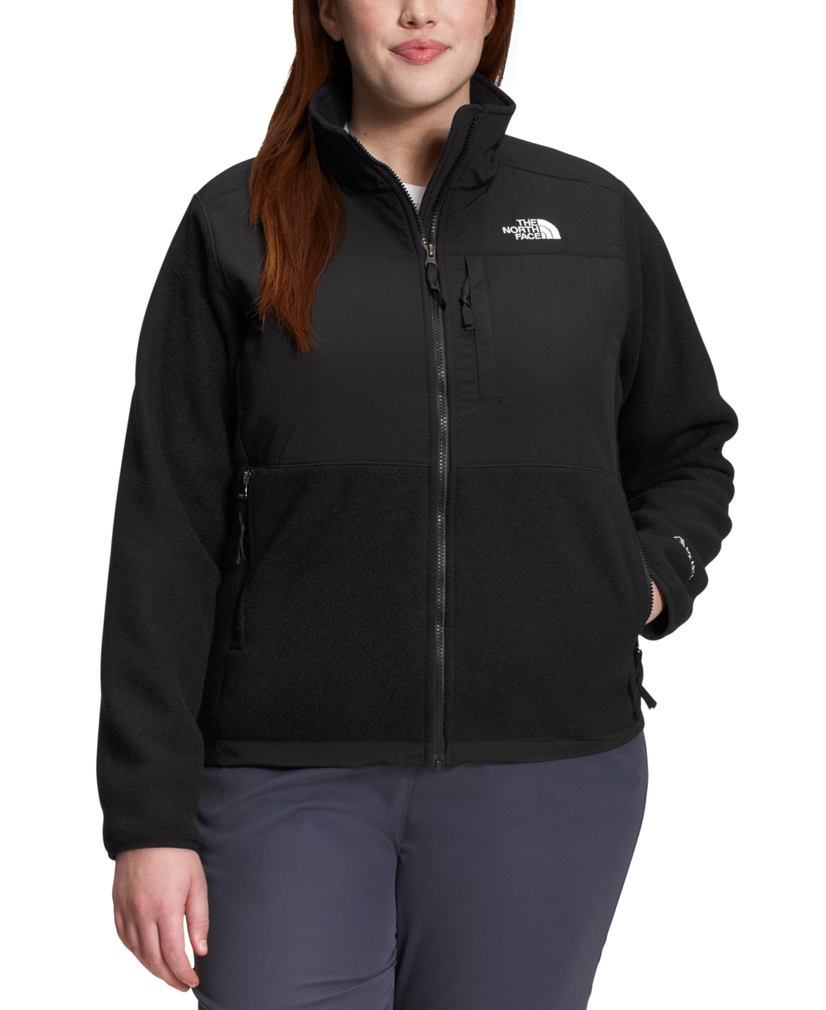 Shop The North Face Plus Size Denali Zip-front Long-sleeve Jacket In Tnf Black