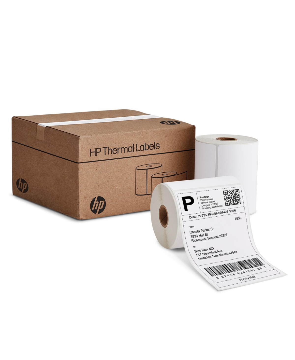 4x6" Direct Thermal Shipping Labels, 2 Rolls (500 Labels) - Open White