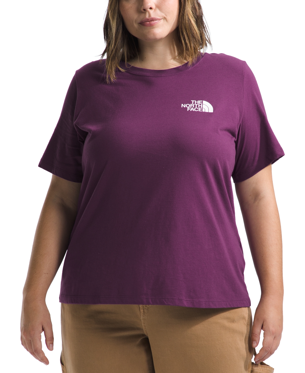 Shop The North Face Plus Size Logo T-shirt In Black Currant Purple