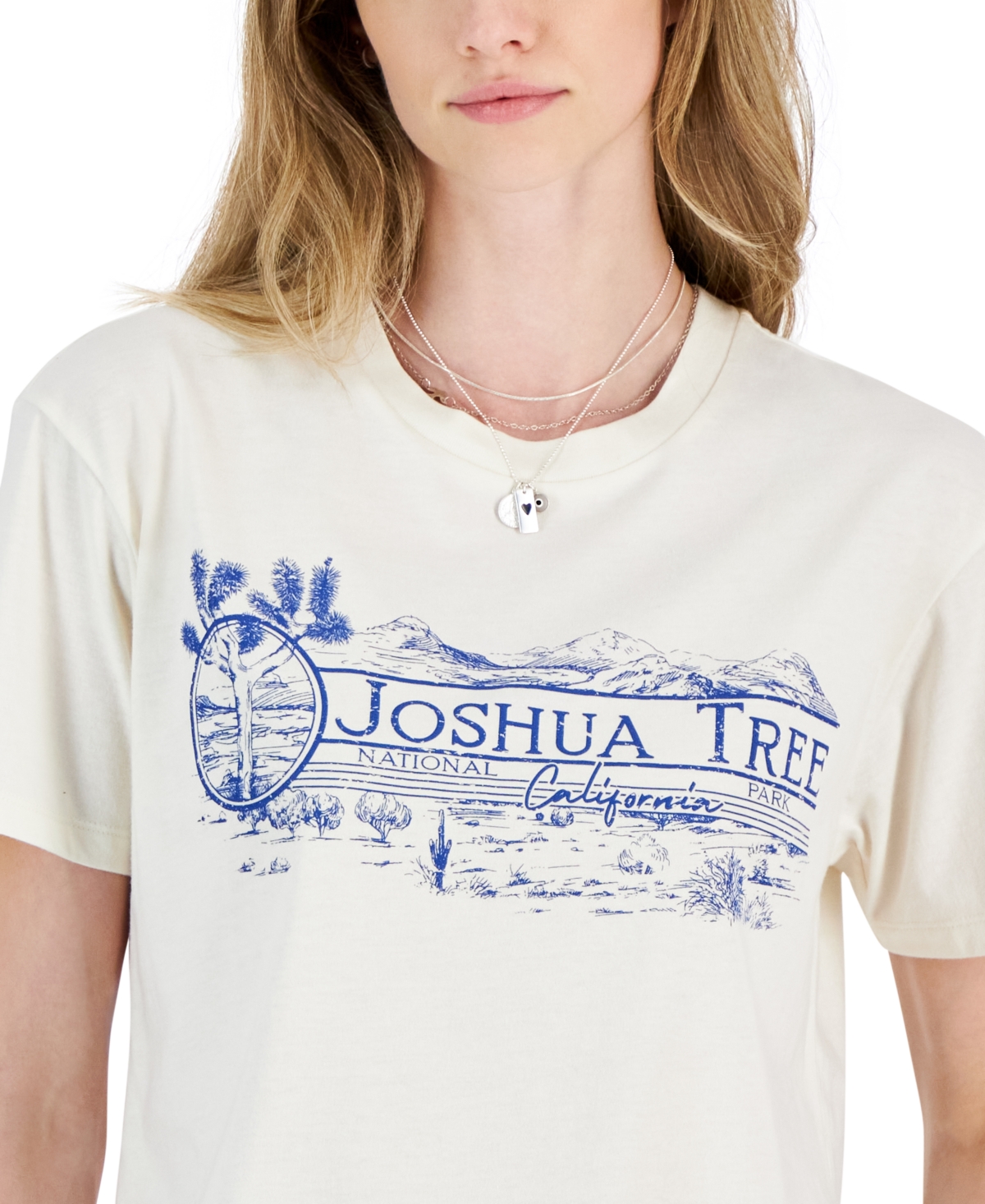 Shop Rebellious One Juniors' Joshua Tree Graphic T-shirt In Antique White