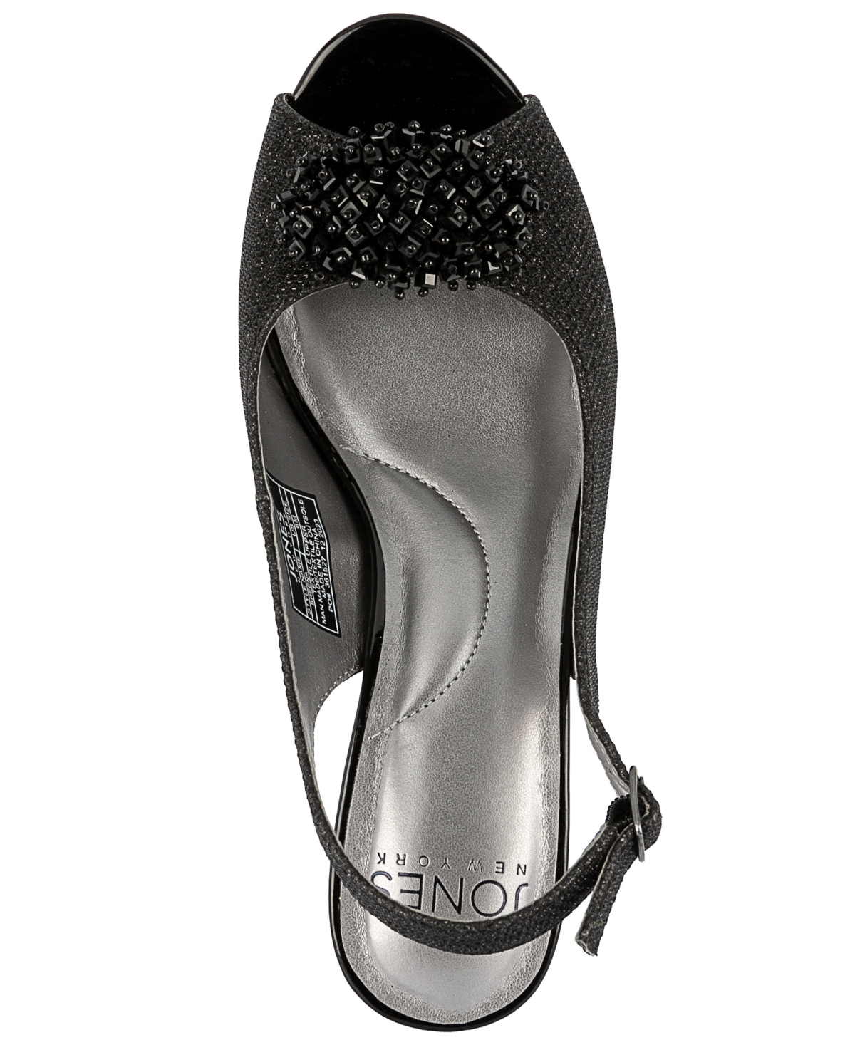 Jones New York Women's Breena Embellished Peep Toe Slingback Pumps - Black-b
