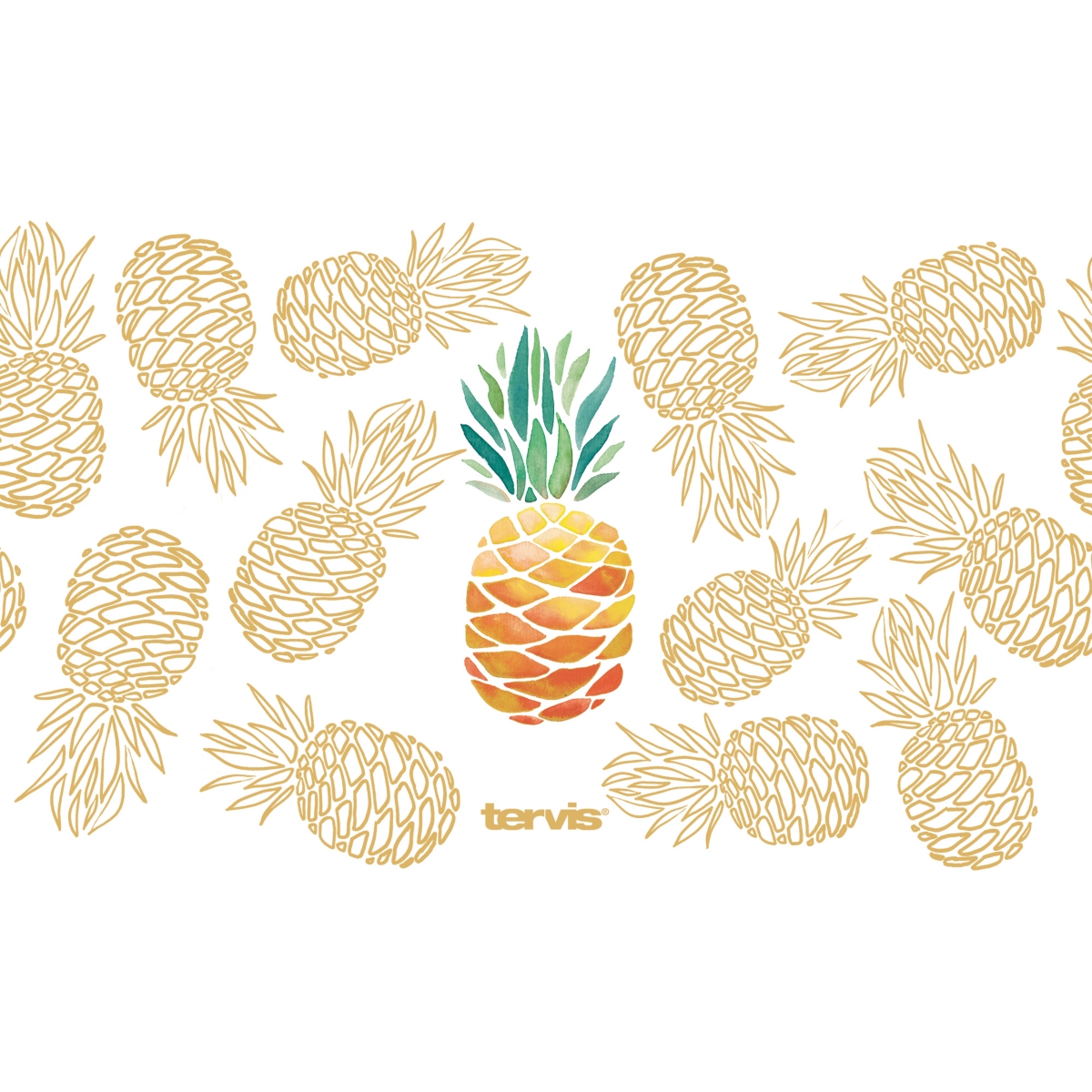 Tervis Pineapple Delight Collection Made in Usa Double Walled Insulated Tumbler Travel Cup Keeps Drinks Cold & Hot, 16oz - 4pk, Assorted - Open Miscel