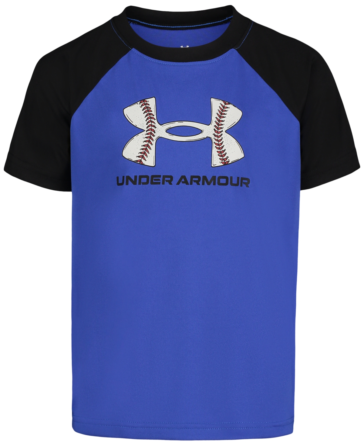 Under Armour Kids' Little Boys Baseball Logo Raglan-short-sleeve T-shirt In Team Royal