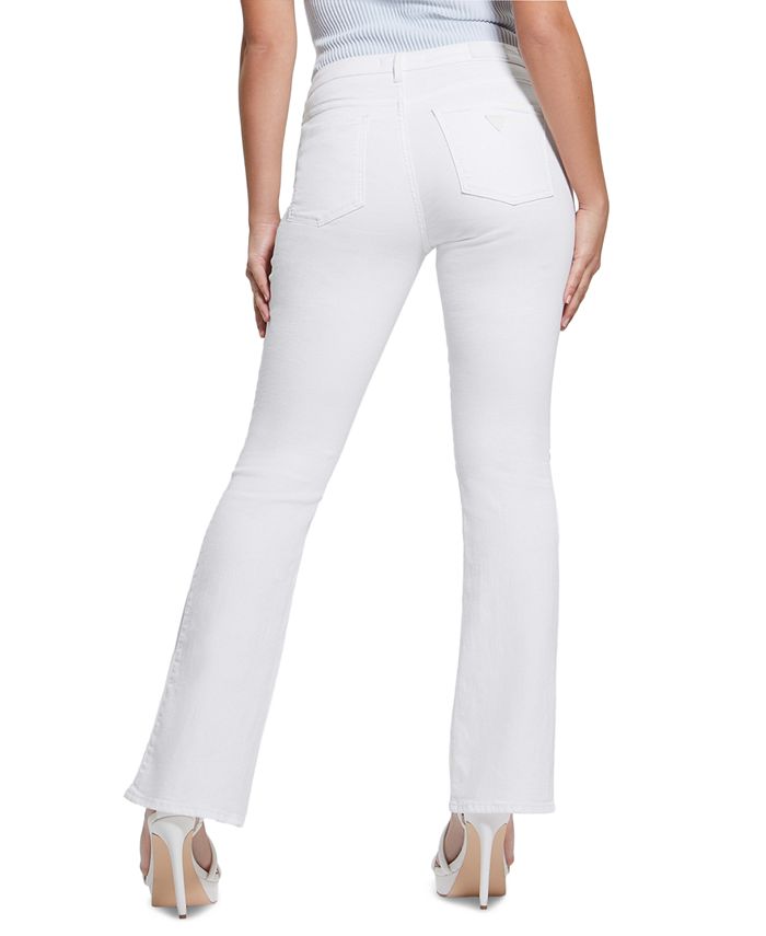 O A T New York Women's High-Rise Flared Jeans - Contemporary White Stylish Pants