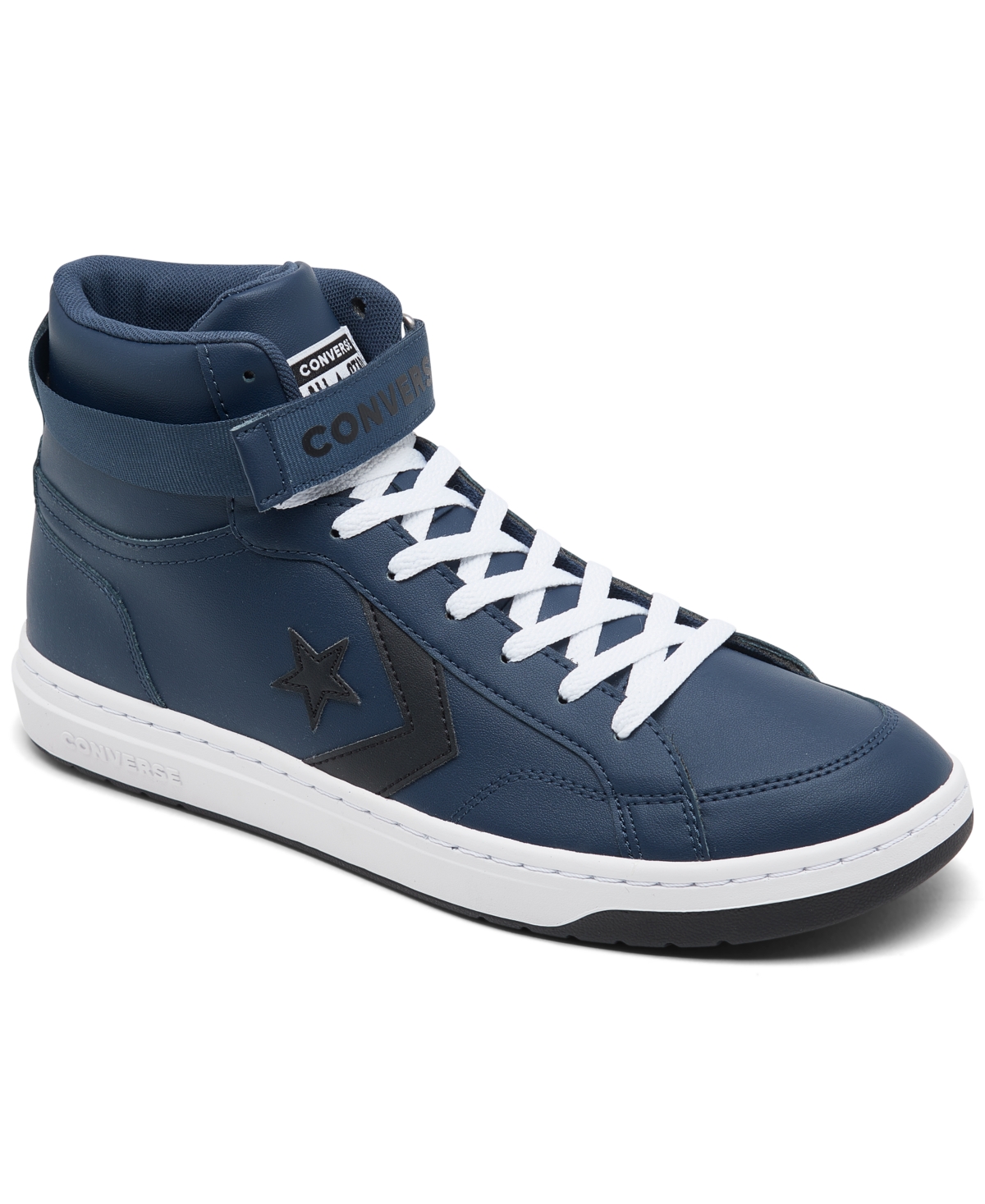 Shop Converse Men's Pro Blaze V2 Mid-top Casual Sneakers From Finish Line In Navy,black,white