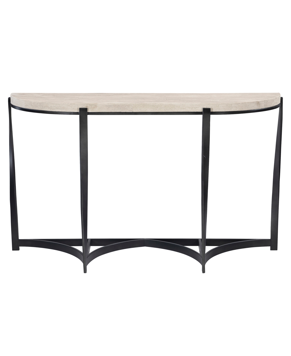 Shop Bernhardt Berkshire 54" Stone Console Table In Aged Pewter Base,laminated Stone Top