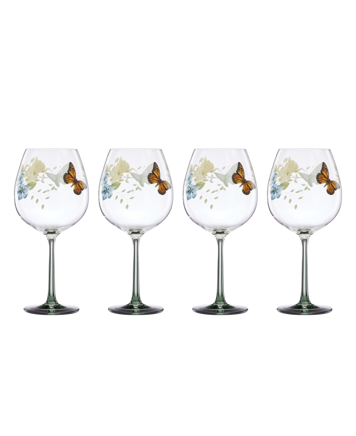 Shop Lenox Butterfly Meadow Balloon Wine Glasses, Set Of 4 In Multi