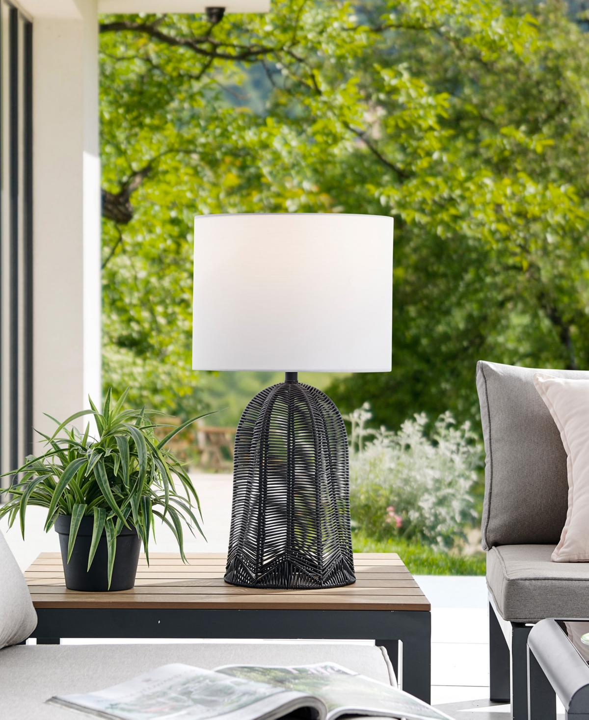 Shop Lite Source Outdoor Cordless Elio Table Lamp In Black