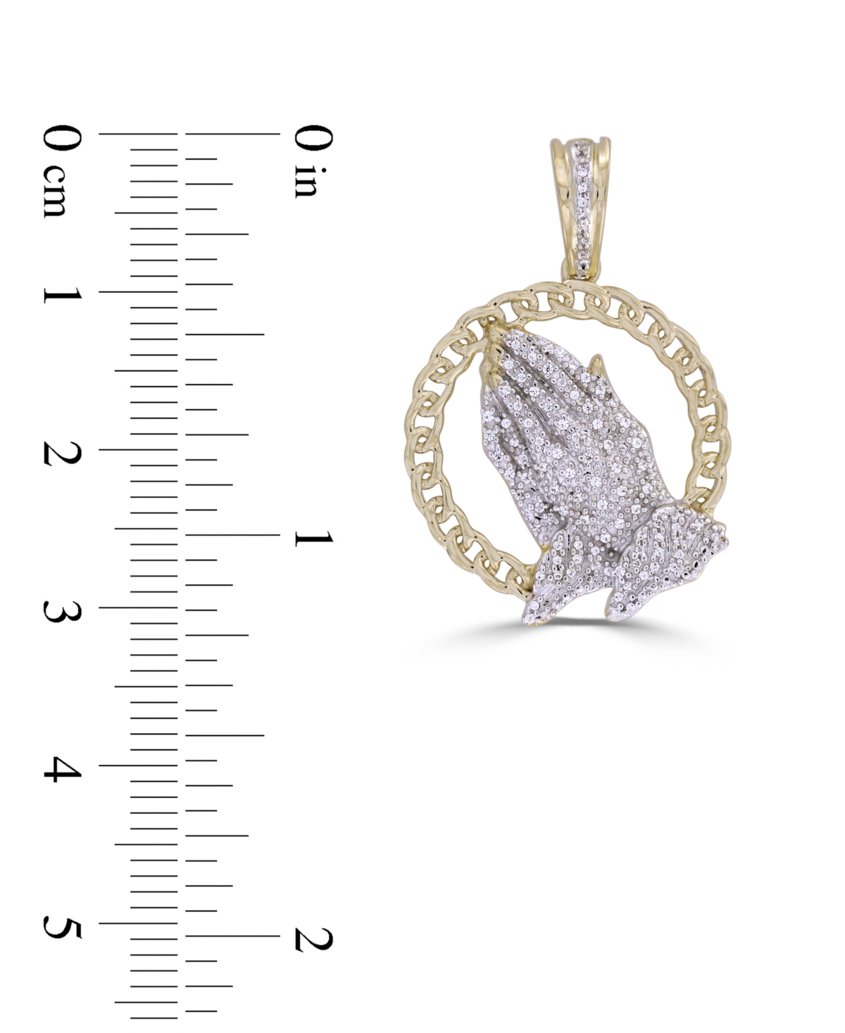 Diamond Men's Praying Hands Openwork Pendant (1/6 ct. t.w.) in 10k Gold