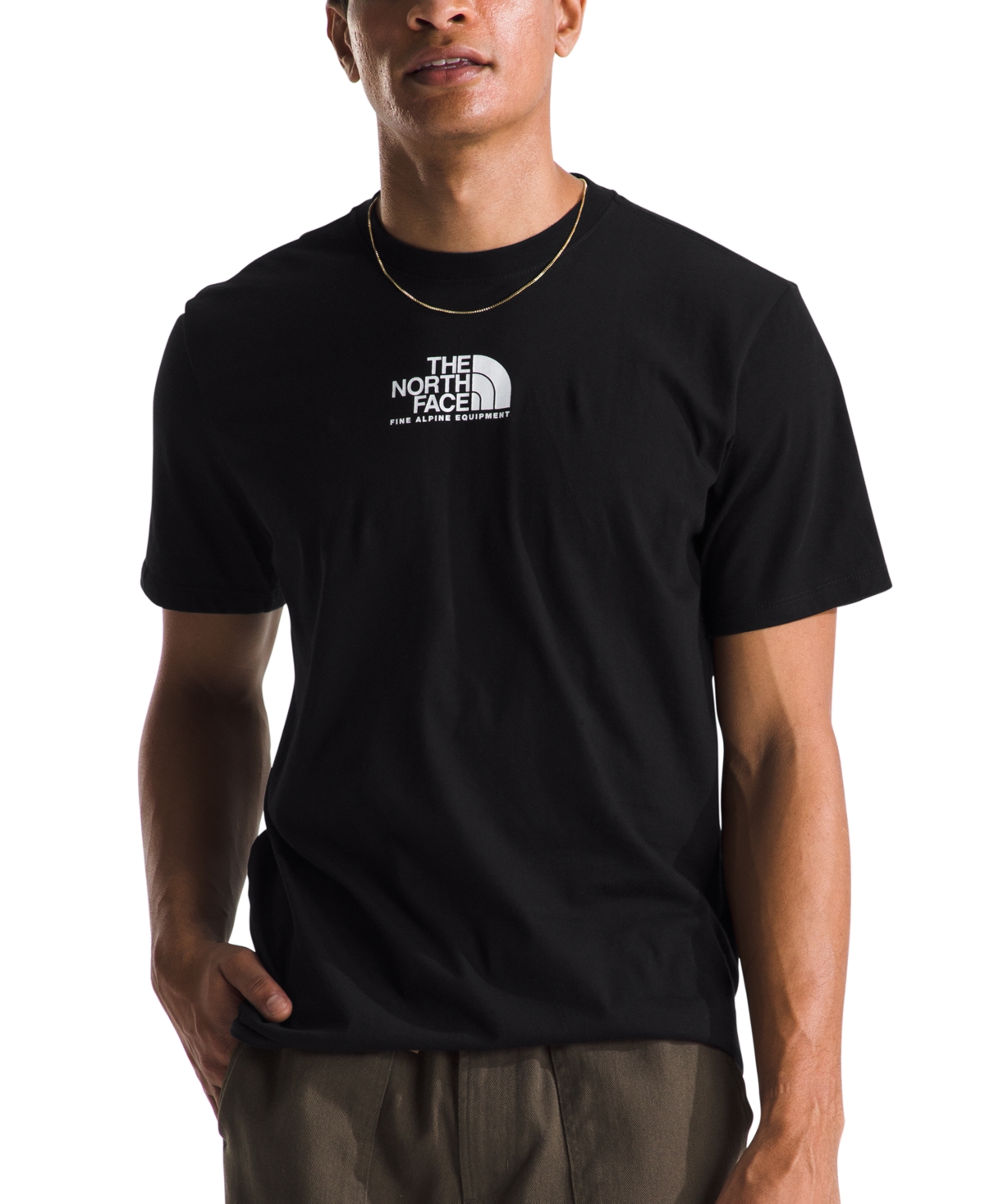 Shop The North Face Men's Fine Alpine Logo Graphic Short-sleeve T-shirt In Tnf Black