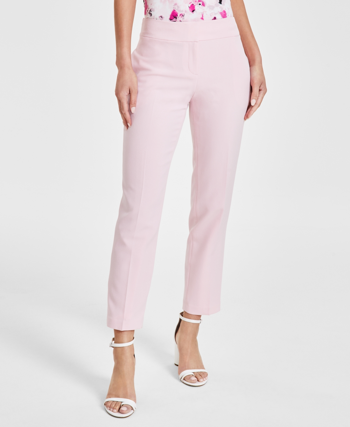 Women's Stretch-Crepe Straight-Leg Pants, Regular & Petite - Tutu Pink
