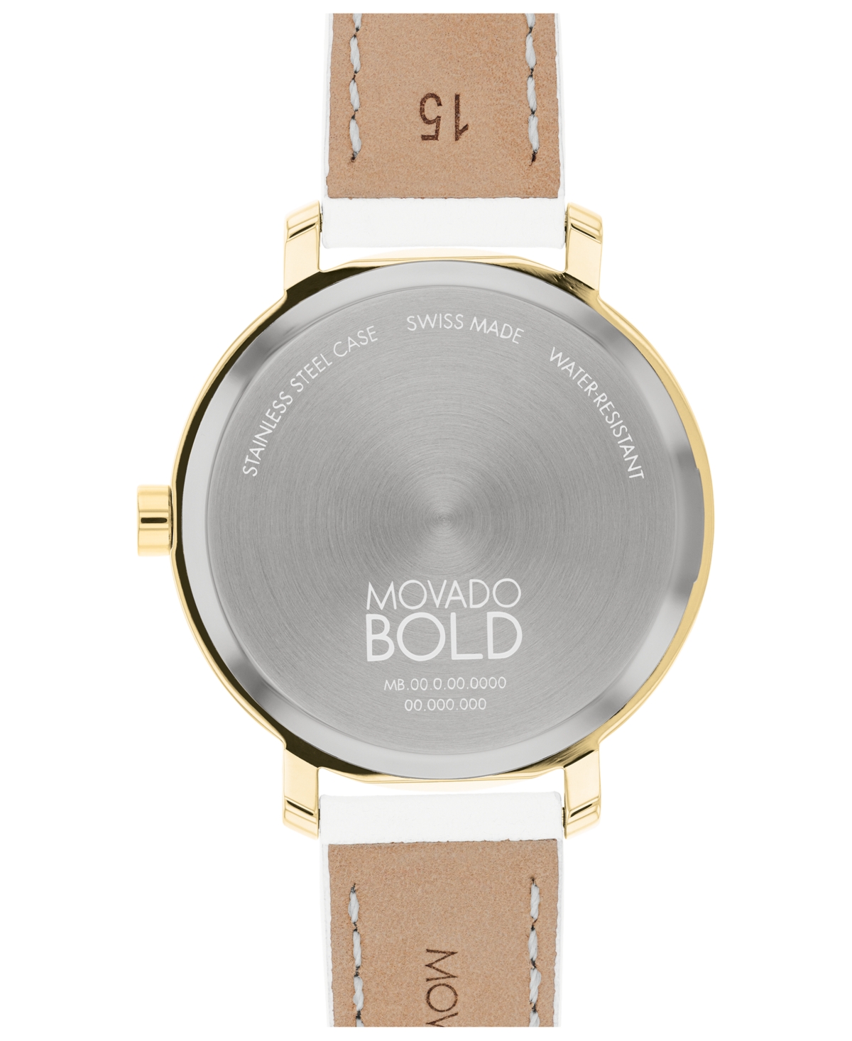 Shop Movado Women's Swiss Bold Evolution 2.0 White Leather Strap Watch 34mm