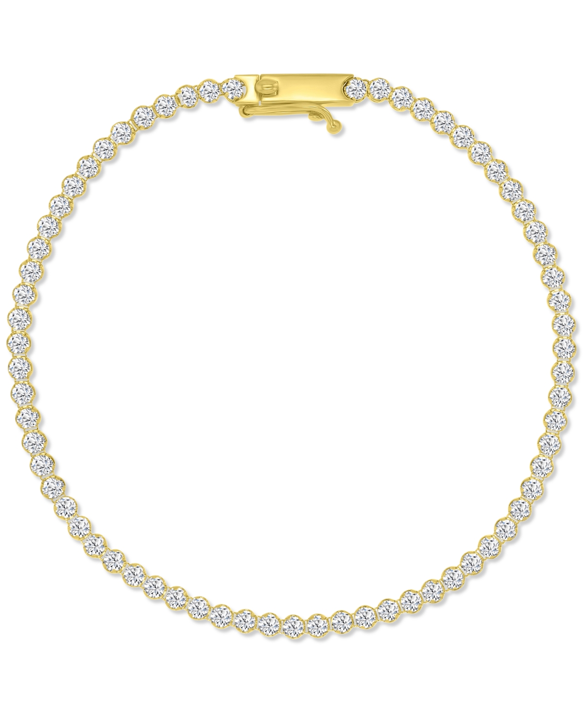 Macy's Cubic Zirconia Bezel-set Tennis Bracelet In 10k Gold In Gold