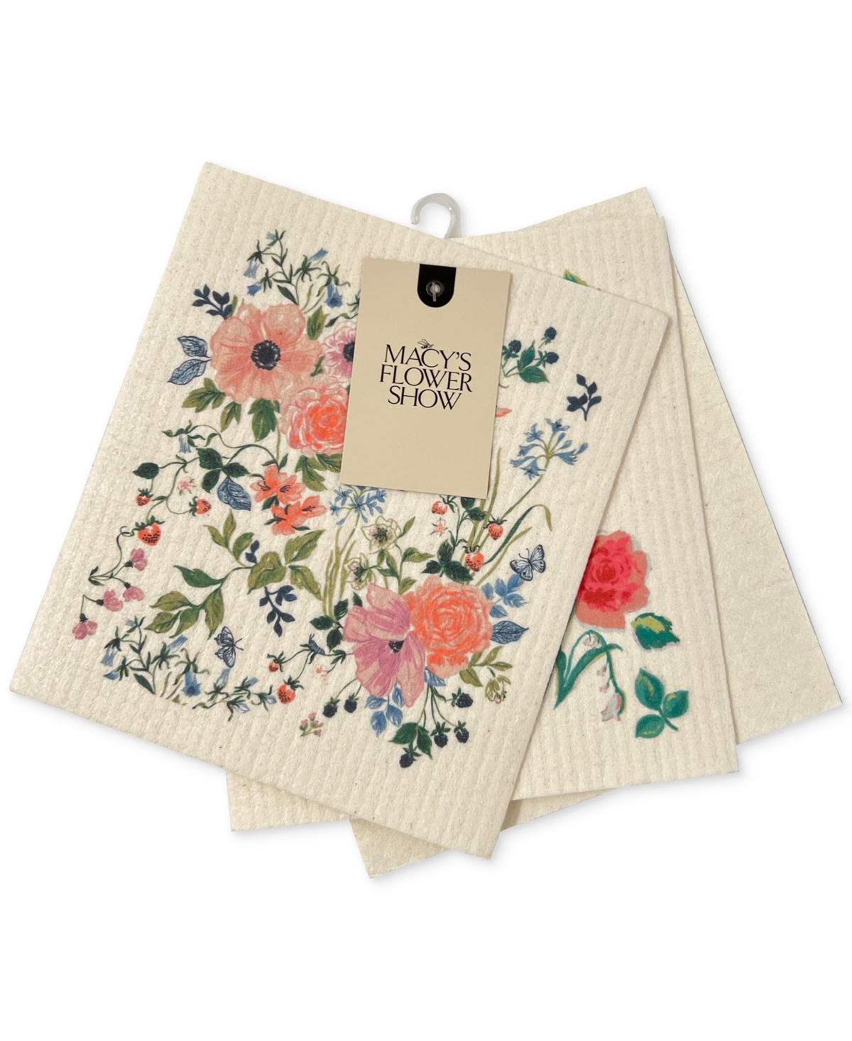Flower Show Swedish Dishcloth Set of 3, Created for Macy's - Floral Multi