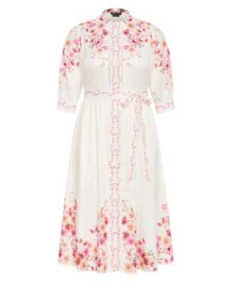 Plus Size Annabelle Button Down Floral Midi Dress
