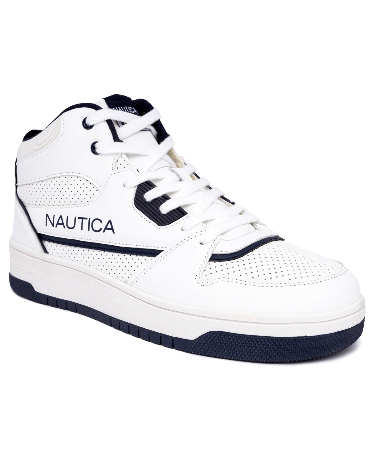 Shop Nautica Men's Clifftop Athletic Sneakers In White,navy