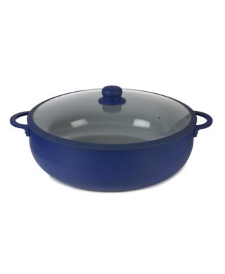 Aluminum 12 Qt Caldero with Silicone Rim Glass Lid and Silicone Handle Holder