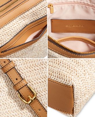 Straw North South Crossbody Bag, Exclusively at Macy's