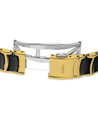 Women's Swiss Centrix Diamond Accent Black Ceramic & Gold PVD Bracelet Watch 31mm