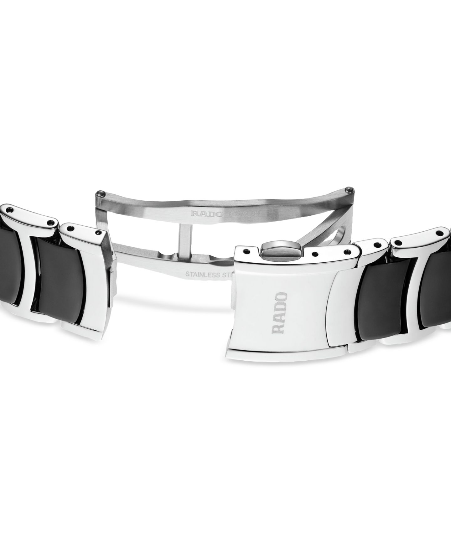 Часы Rado Unisex Swiss Centrix Diamond (1/20 ct. t.w.) Black Ceramic & Stainless Steel Bracelet Watch 40mm — фото 4