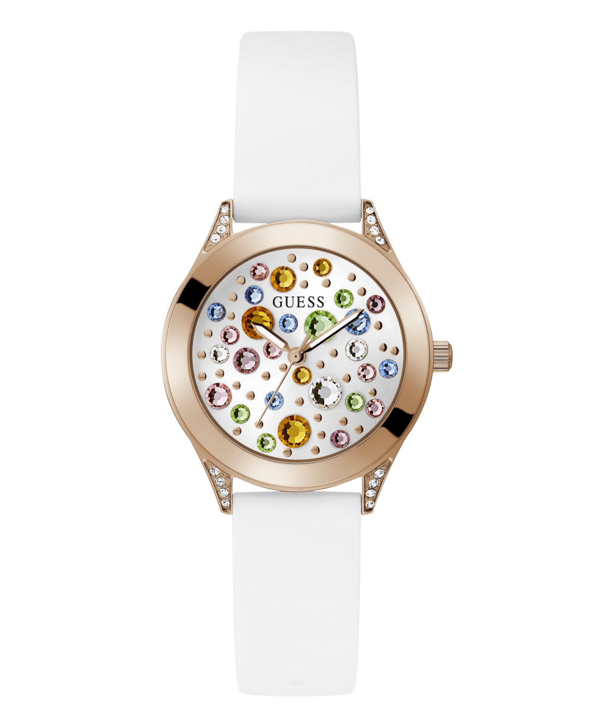 Guess Women's Analog White Silicone Watch 34mm