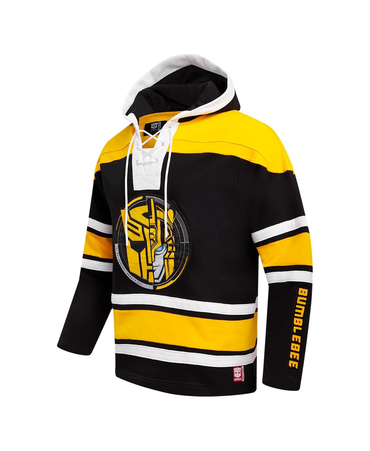 Shop Freeze Max Men's  Bumblebee Black Transformers Hockey Pullover Hoodie