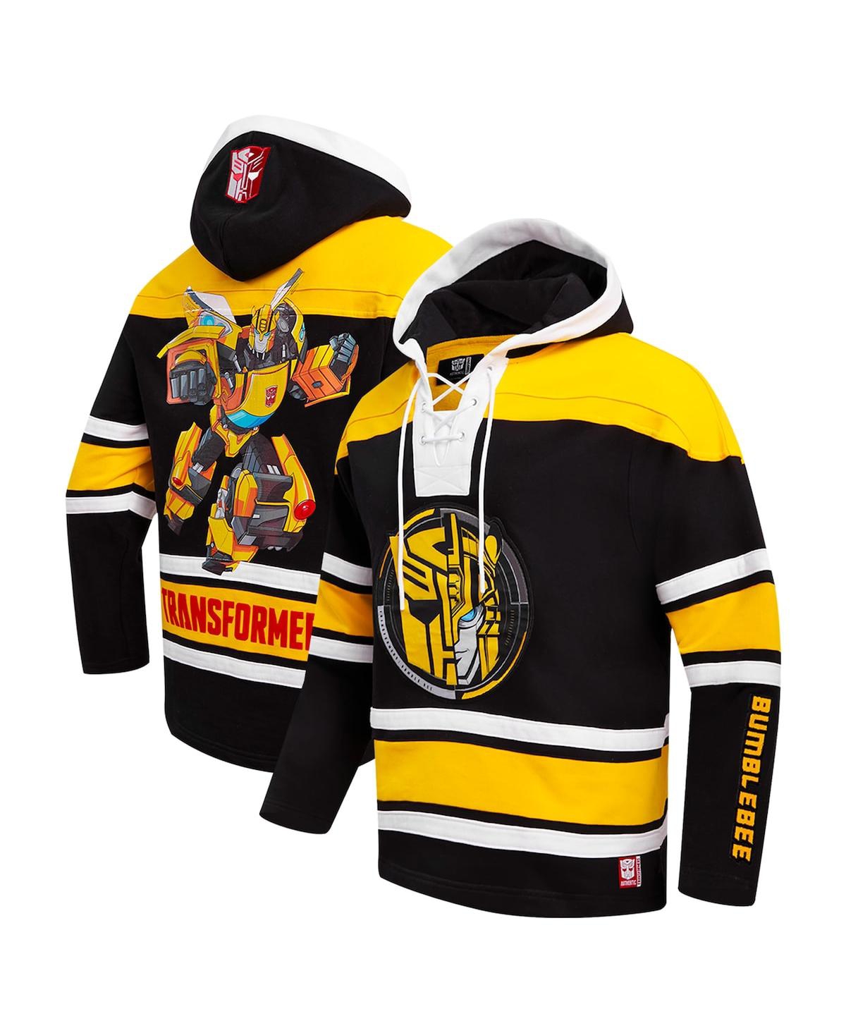 Shop Freeze Max Men's  Bumblebee Black Transformers Hockey Pullover Hoodie
