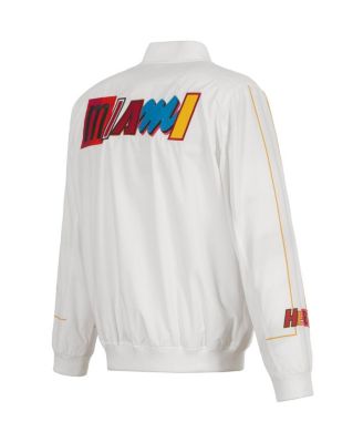 Men's White Miami Heat 2022/23 City Edition Full-Zip Nylon Bomber Jacket