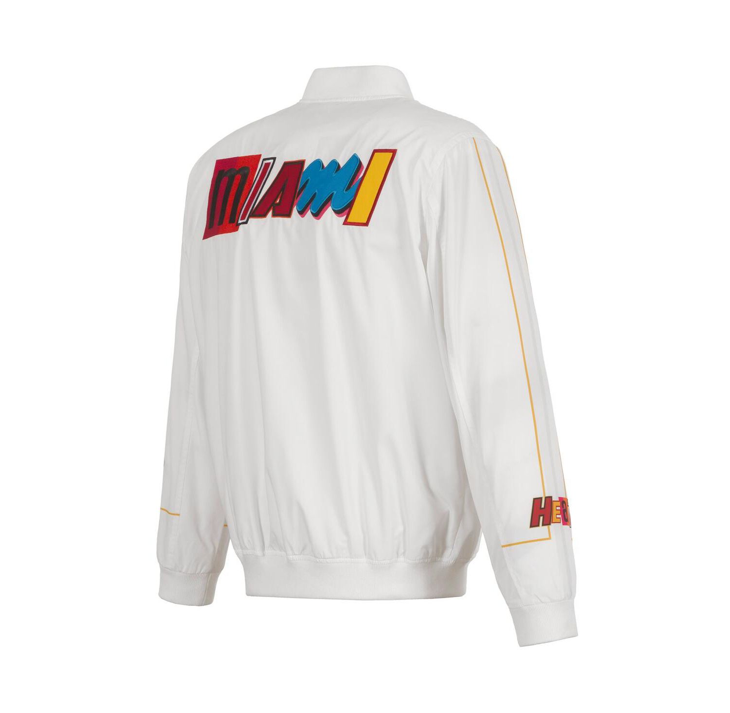 Men's White Miami Heat 2022/23 City Edition Full-Zip Nylon Bomber Jacket