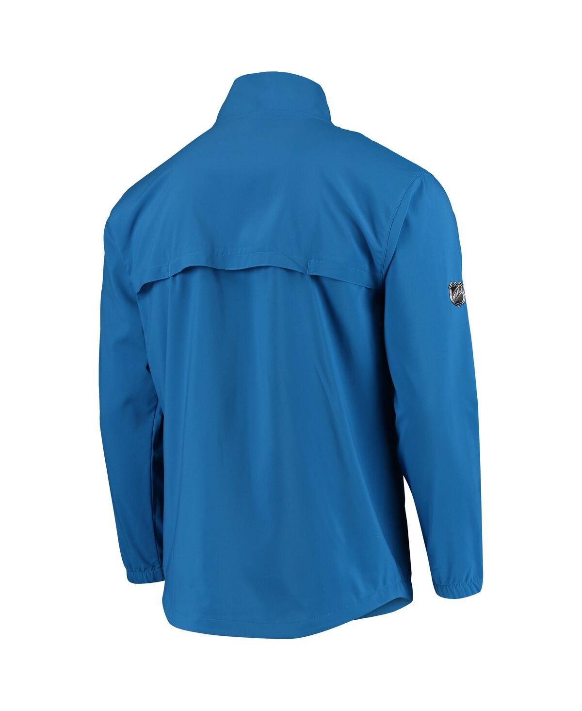 Shop Fanatics Men's  Blue Winnipeg Jets Alternate Logo Rinkside Mock Full-zip Jacket