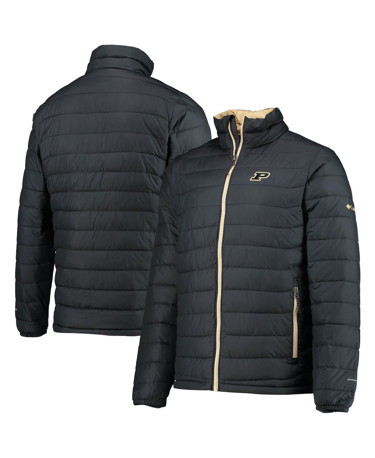 Shop Columbia Men's  Black Purdue Boilermakers Powder Lite Omni-heat Reflective Full-zip Jacket