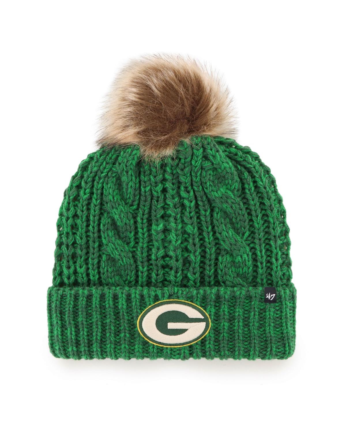 Shop 47 Brand Women's ' Green Green Bay Packers Logo Meeko Cuffed Knit Hat With Pom