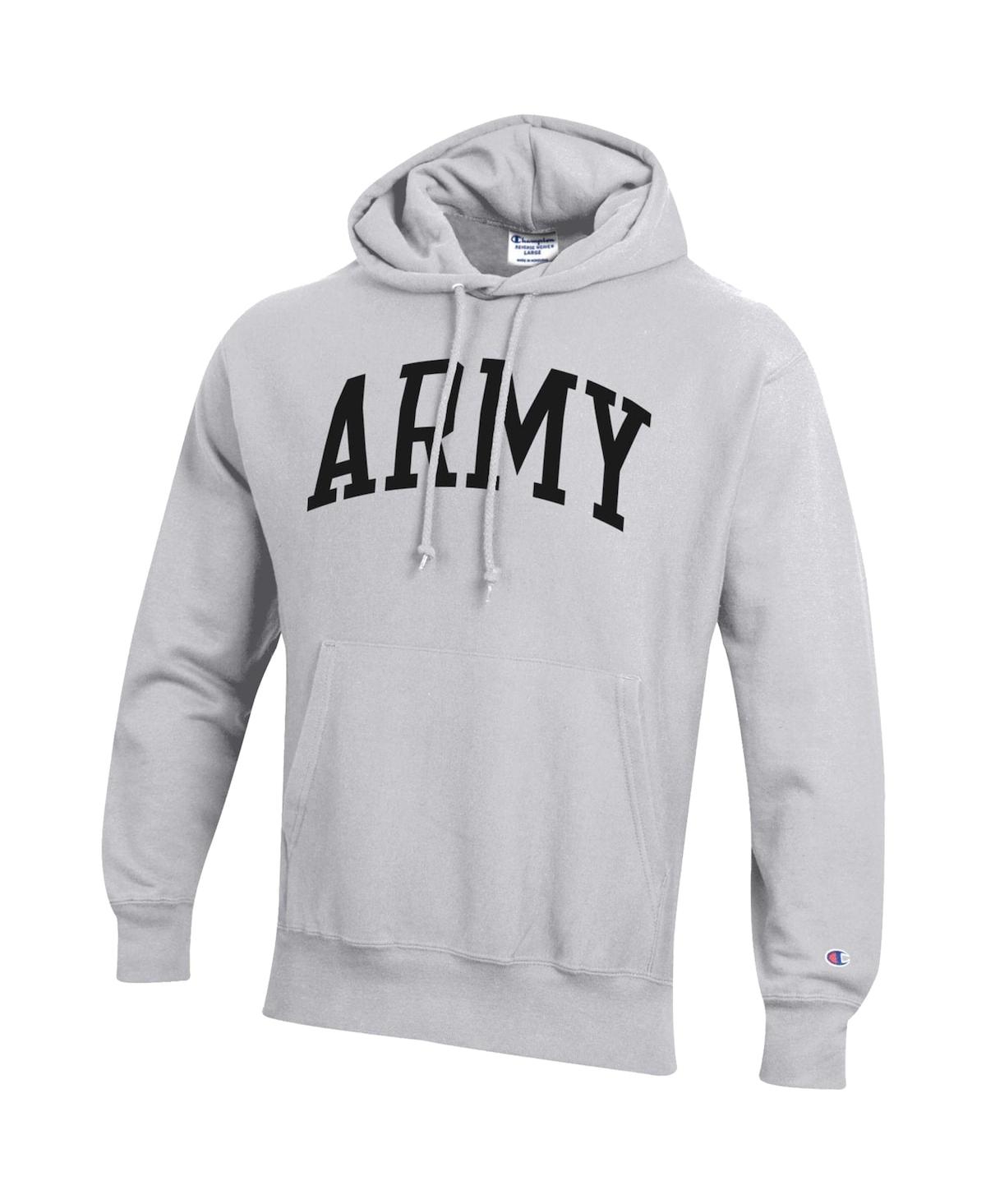 Men's ChampionArmy Black Knights Team Arch Reverse Weave Pullover Hoodie - Heathered Gray