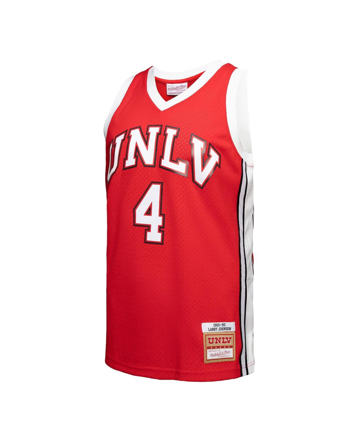 Men's Mitchell & Ness Larry JohnsonDistressed Unlv Rebels 1989/90 Player Swingman Jersey - Red