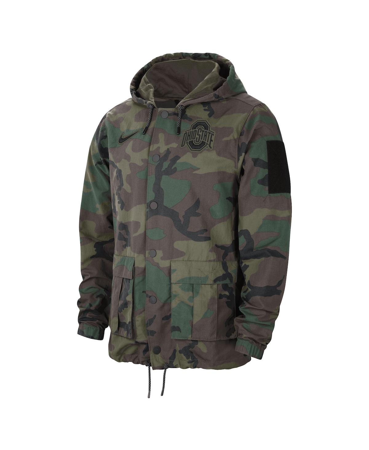 Men's NikeOhio State Buckeyes Military-Inspired Pack Lightweight Hoodie Performance Full-Snap Jacket - Camo
