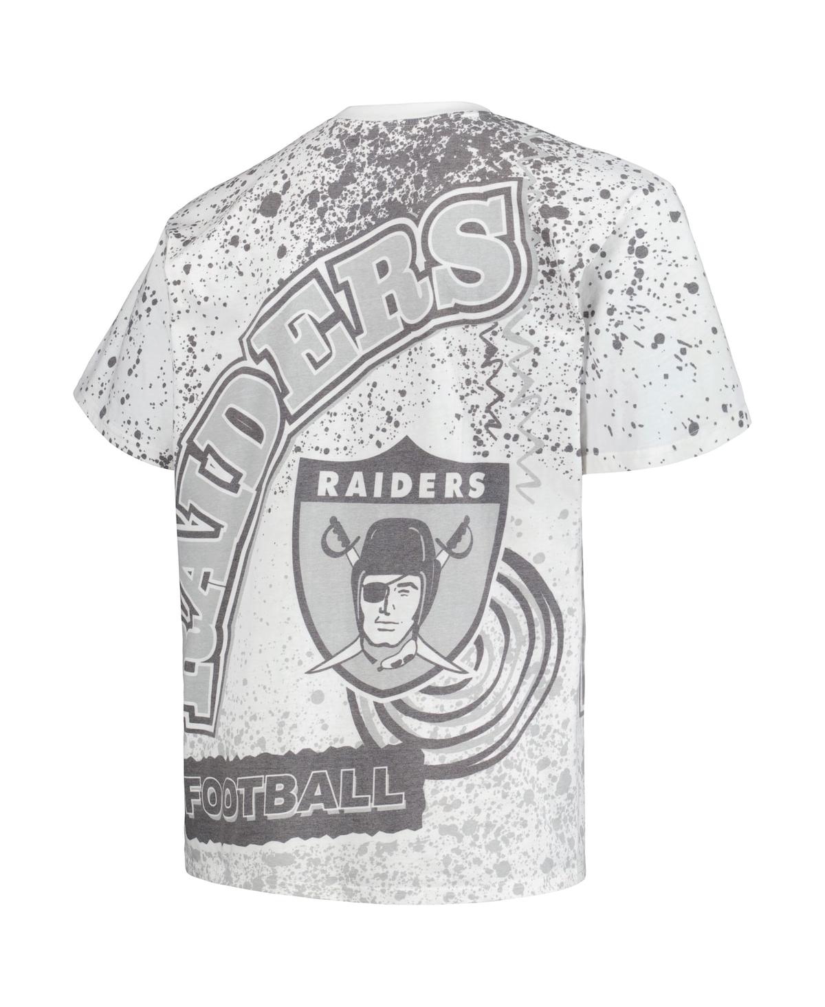 Shop Mitchell & Ness Men's  White Las Vegas Raiders Big And Tall Allover Print T-shirt