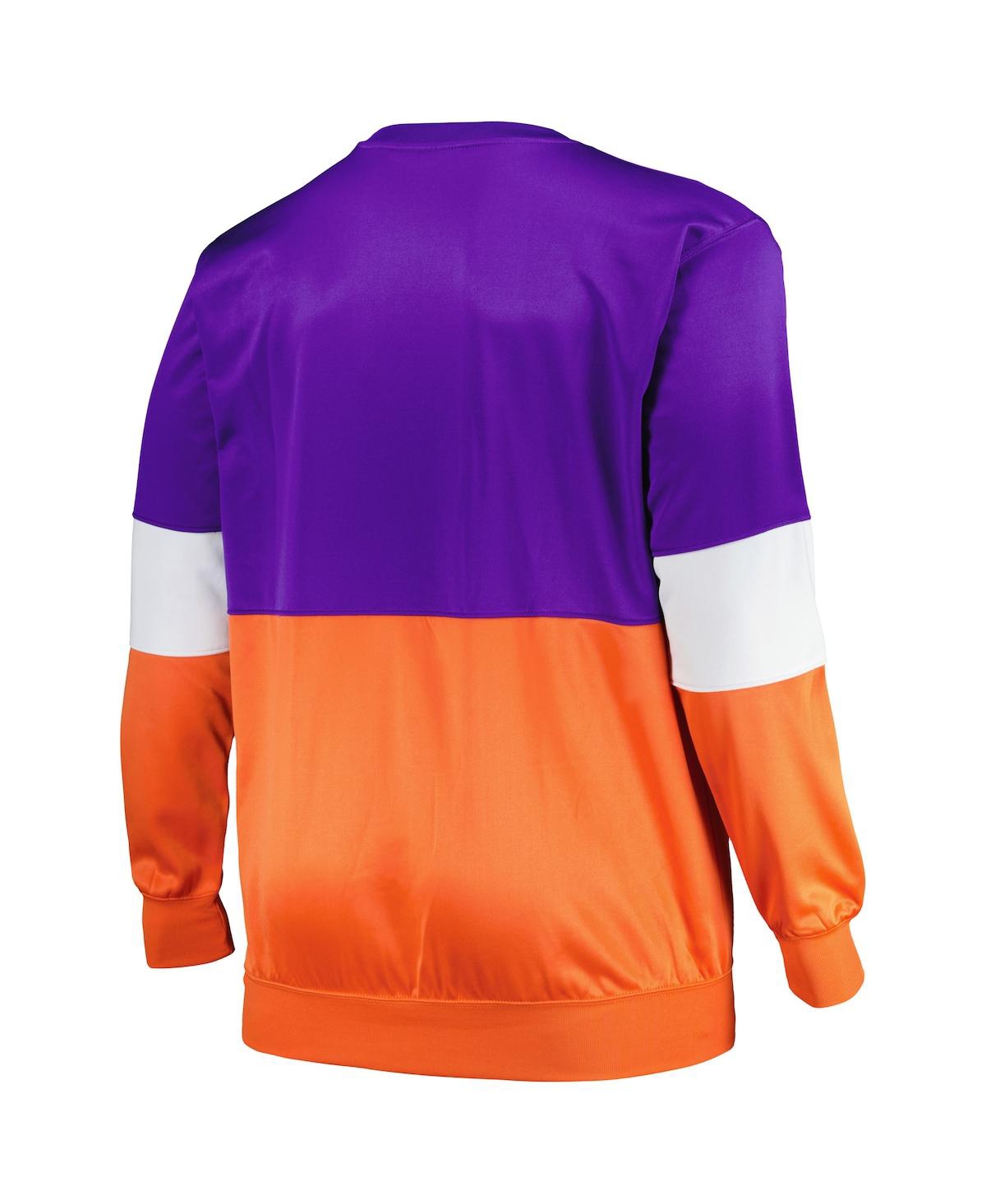 Shop Fanatics Men's  Purple, Orange Phoenix Suns Big And Tall Split Pullover Sweatshirt In Purple,orange