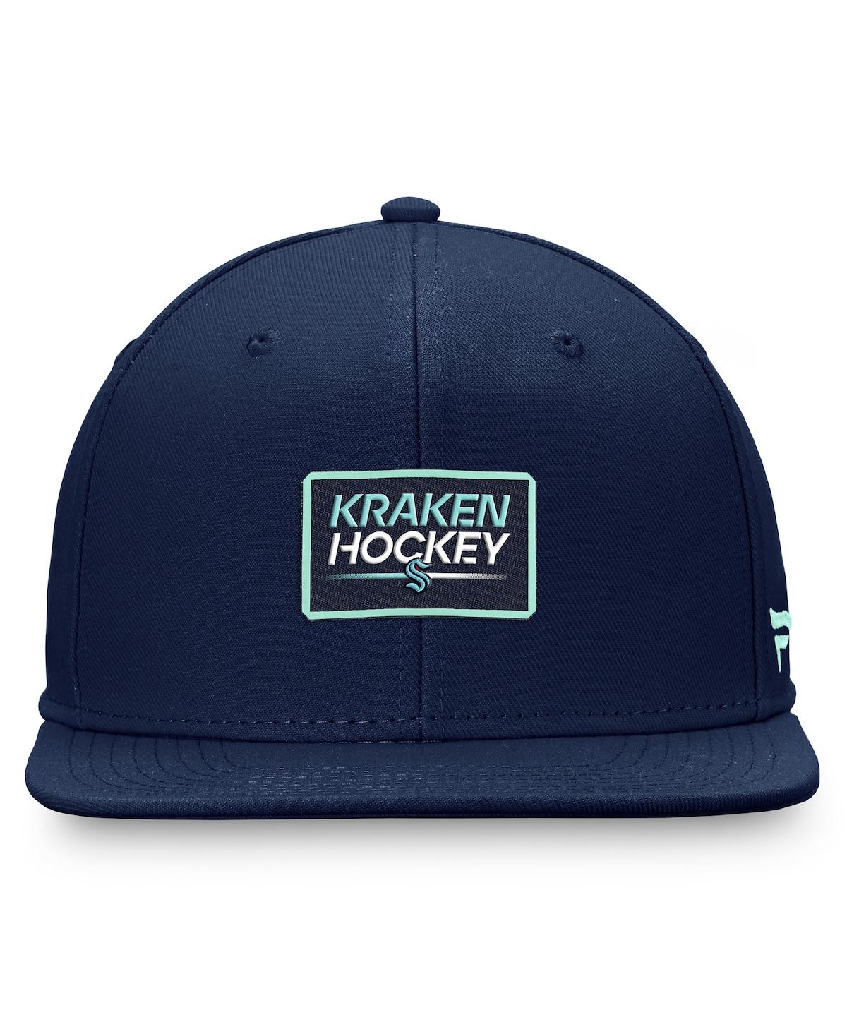 Shop Fanatics Men's  Deep Sea Blue Seattle Kraken Authentic Pro Prime Snapback Hat