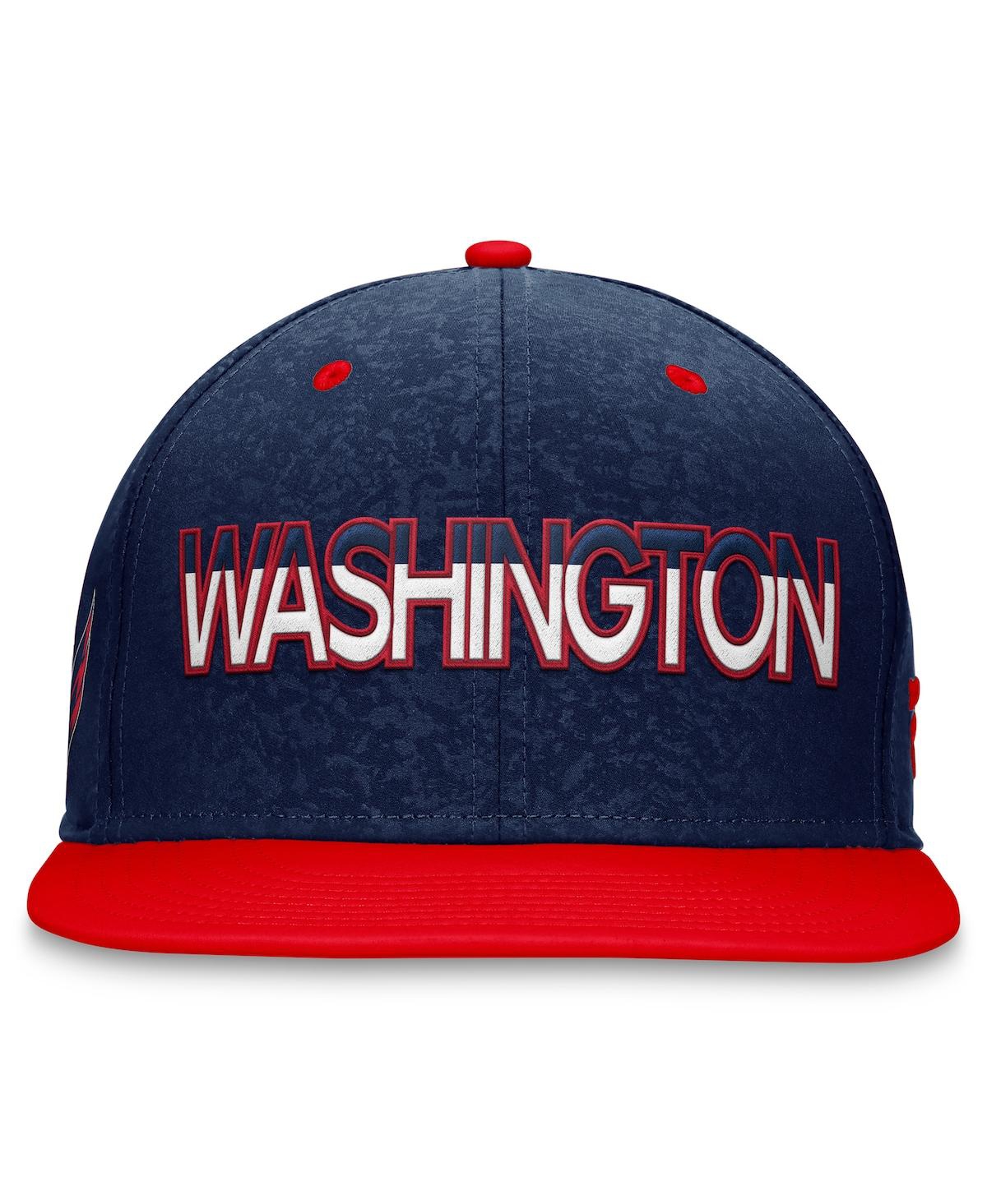 Fanatics Branded  Navy/red Washington Capitals Authentic Pro Rink Two-tone Snapback Hat In Navy,red