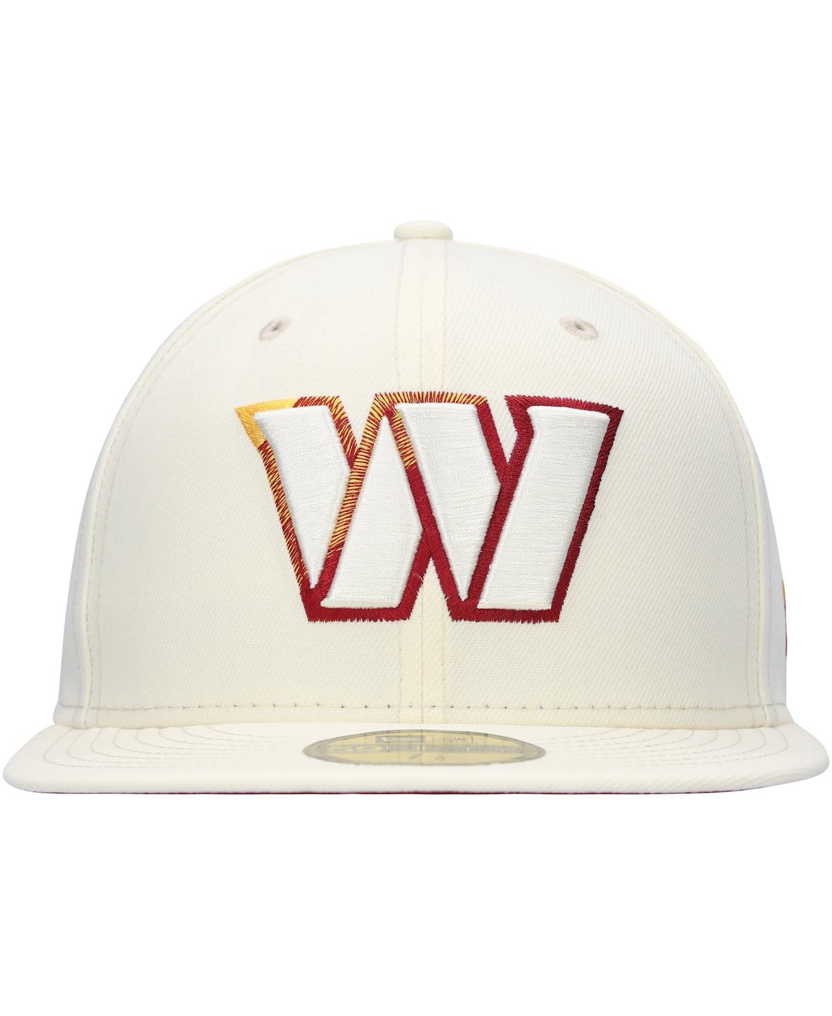 Men's New EraWashington Commanders Chrome Color Dim 59FIFTY Fitted Hat - Cream